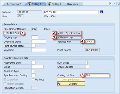Sap Do Not Cost Indicator