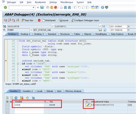 Sap Edit Table Debug Mode