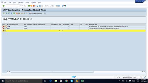 Sap Error In Determining Actual Costs For Order