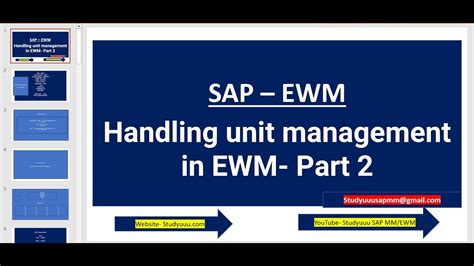 Sap Ewm Error In Handling Unit Administration