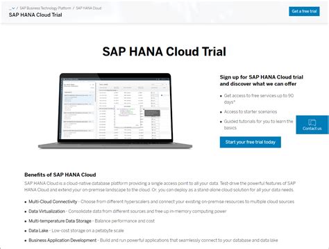 sap hana cloud trial tutorial