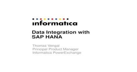 sap hana integration with informatica