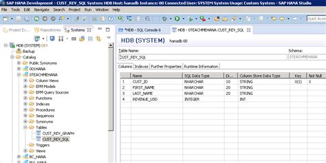 sap hana sql statements