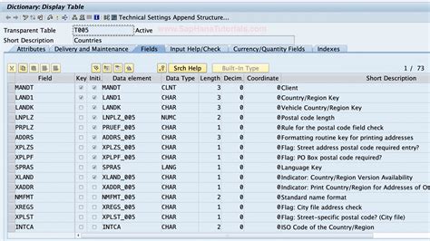 sap hana table names