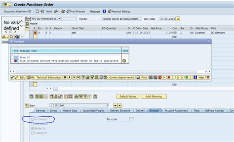 Sap Indicator For Gr-Based Invoice Verification Used Not Allowed