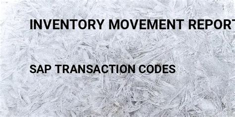 sap inventory movement report tcode