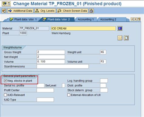 sap negative inventory configuration