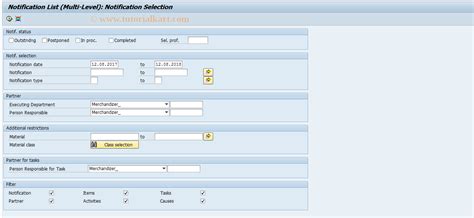 sap notification list tcode
