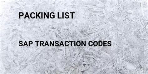 sap packing list tcode