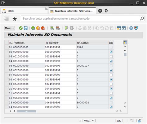 sap ranges example