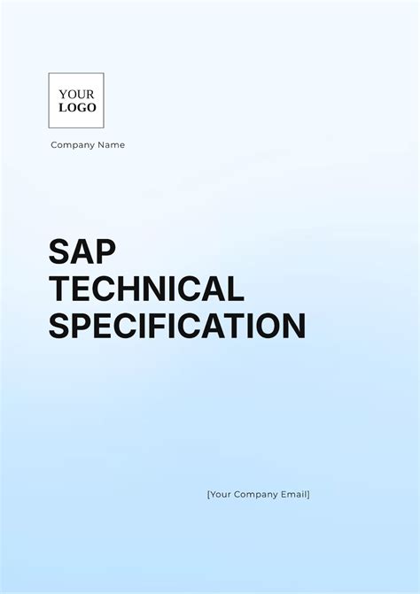 sap technical specification