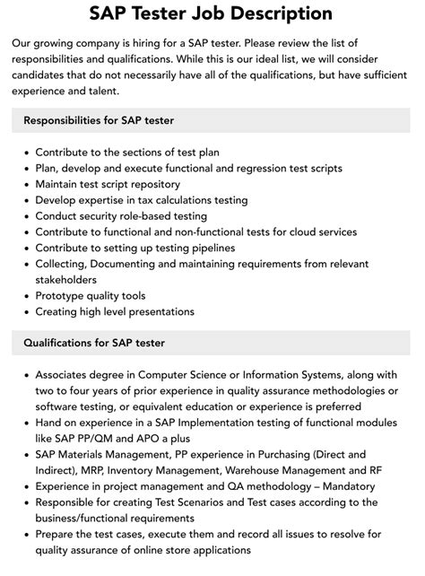 sap testing job openings