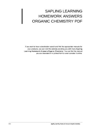 sapling learning answers chemistry