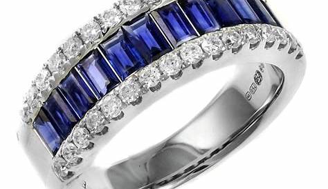 Sapphire And Diamond Eternity Ring Brilliant Cut In 9 Carat White