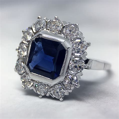 sapphire and diamond engagement rings antique