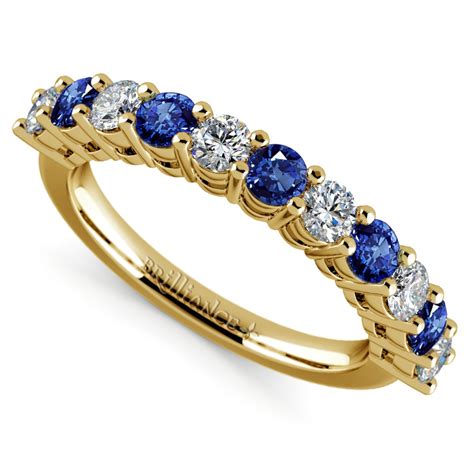 sapphire band ring yellow gold