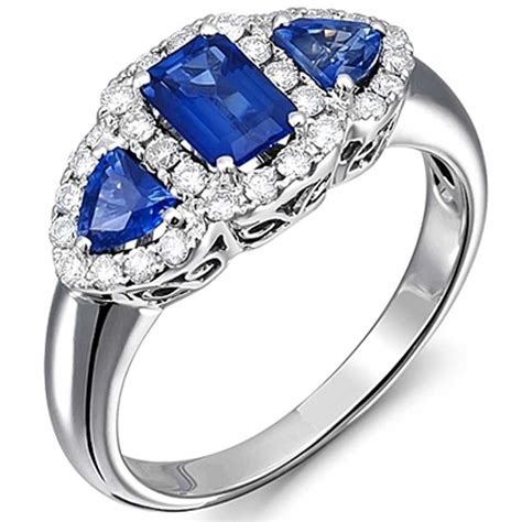 sapphire rings with diamonds in white gold