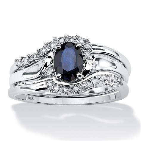 sapphire wedding set rings
