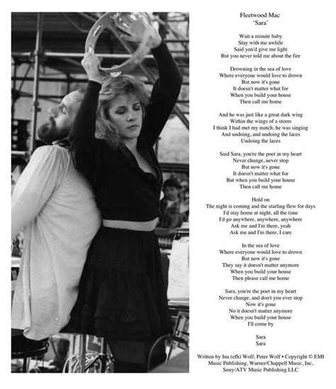 sara lyrics stevie nicks