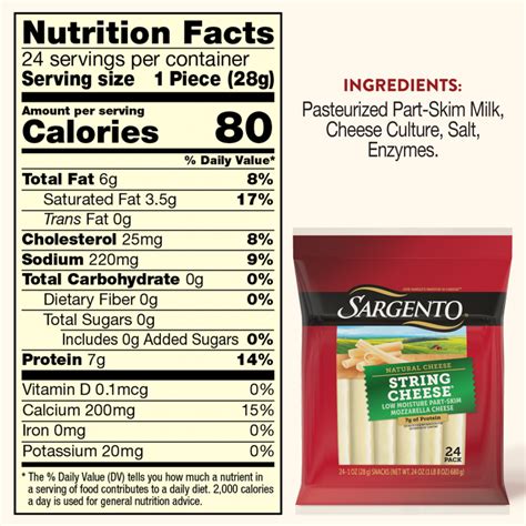 Sargento String Cheese Nutritional Information