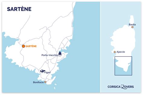 Carte Corse du sud Location villa de vacances entre Sartene et Propriano