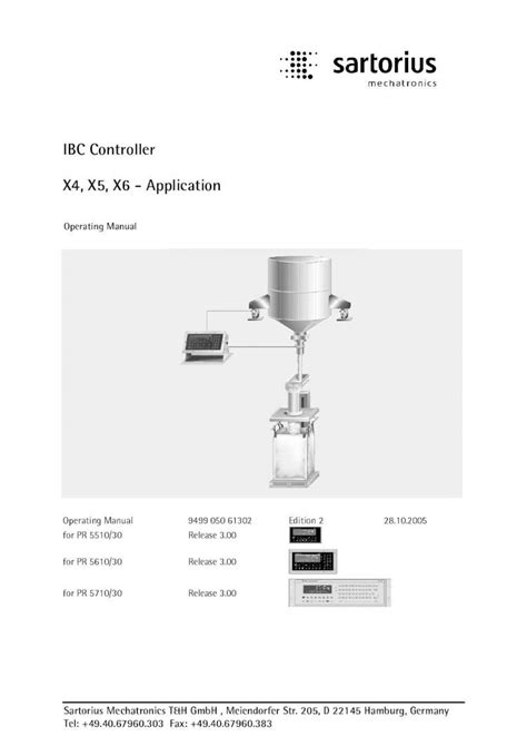 Sartorius X5 System Controller Manual