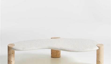 Sassolino Concrete And Burl Wood Coffee Table By Athena Calderone