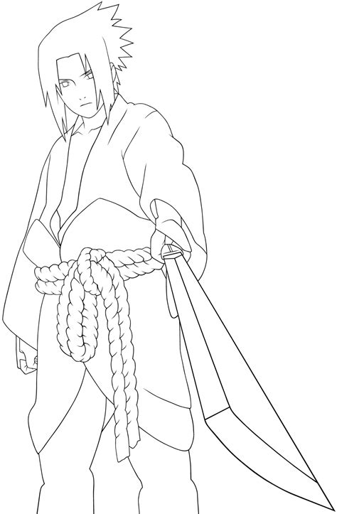 Sasuke Uchiha Coloring Pages Simple