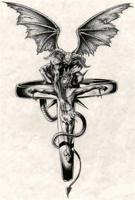 Controversial Satanic Cross Tattoo Designs Ideas