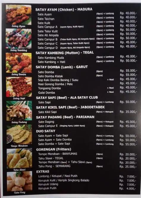 satay club deli menu