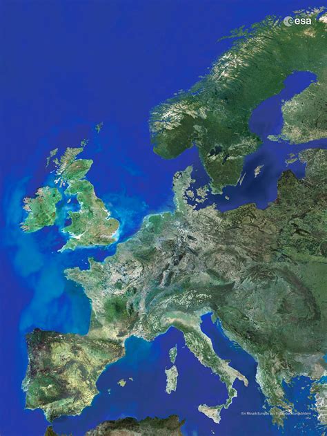 En alta resolución detalle de la foto de satélite de Europa Europa