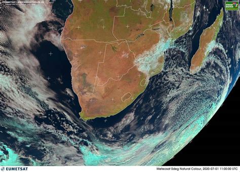 satellite image of southern africa