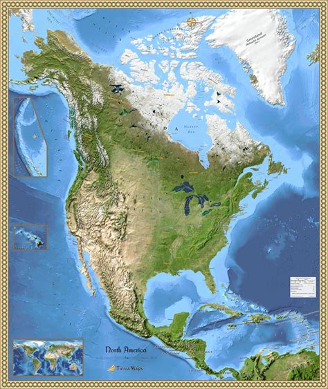 satellite photo map of north america
