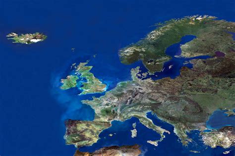 Europe from space (seen by ESA's Copernicus Sentinel3A satellite in