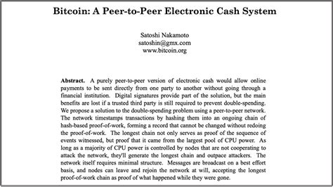 Satoshi Nakamoto White Paper Explained
