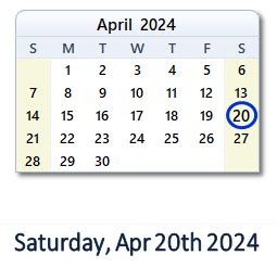 saturday april 20 2024