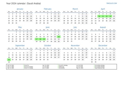 saudi arabia 2024 calendar