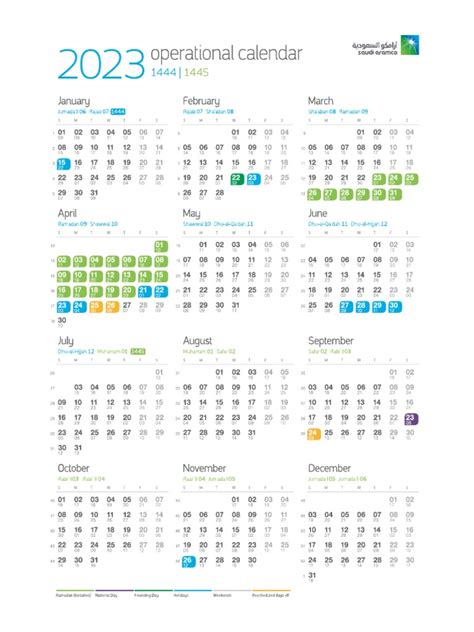 saudi aramco calendar 2023 pdf