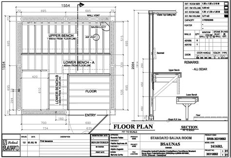 sauna room section