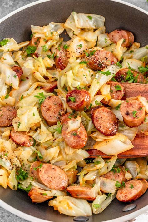 Sausage With Peppers And Onions And Cabbage