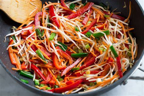 Sautéing Pad Thai Vegetables