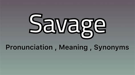 savage meaning in tamil with example