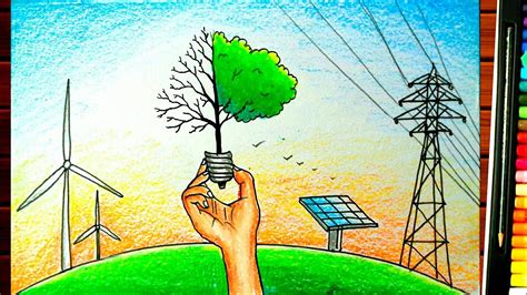 How To Draw Save Electricity Drawing Poster Making Ideas For