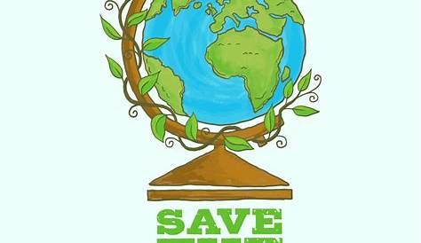 Save the World Green Environmental Poster - Download Free Vectors