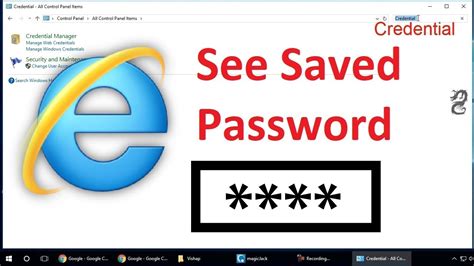 HOWTO Retrieve Saved Passwords In Microsoft Explorer or