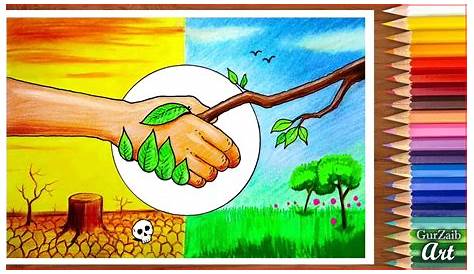 Save Plants Drawing Images World Environment Day Tree Environment