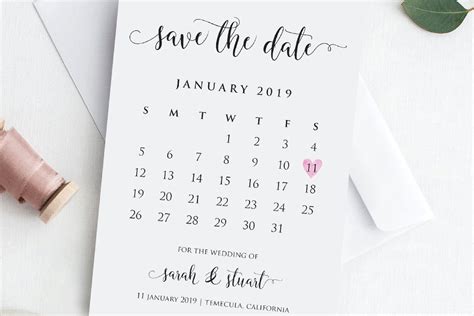Save The Date Calendar Template