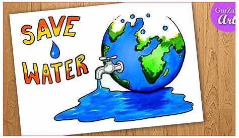 Save Water Save Earth Drawing Easy | poster making for competition