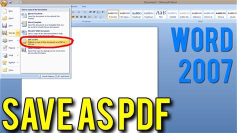 save as pdf in ms word 2007
