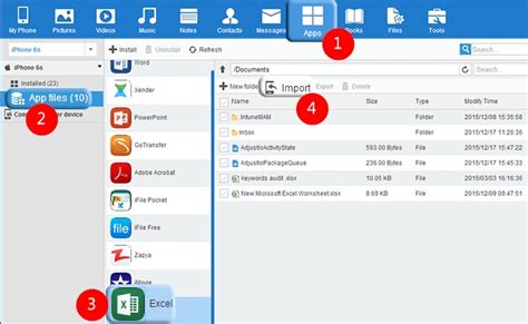 save excel file to iphone home screen